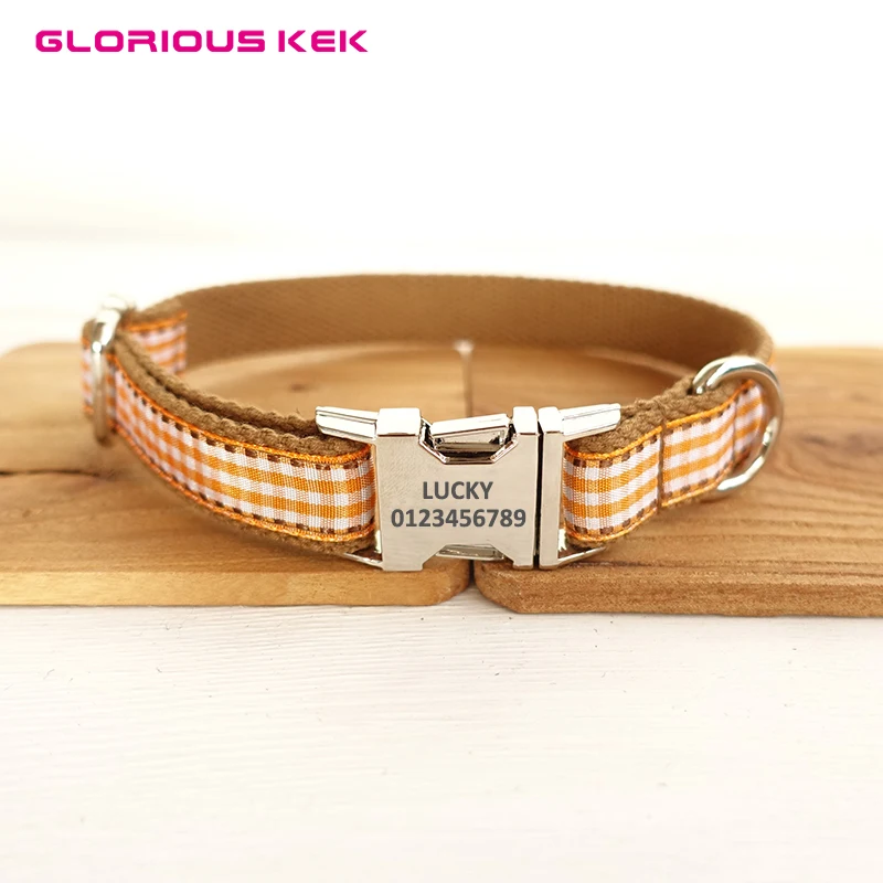 0 : Buy Designer Dog Collar Plaid Puppy Collars for Small Medium Big Dogs Quick ...