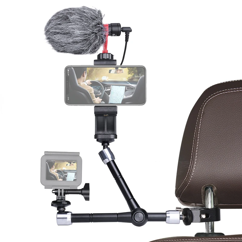 

Adjustable Articulating Friction 3 Magic Arm Holder Camera Clamp Mount Rig for Action Camera Microphone Car Vehicle Headrest