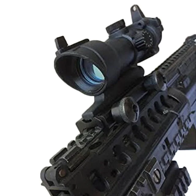 Охота область ACOG 1x32 Тактический Red Dot зрение Настоящее зеленый Волокно оптическое винтовка