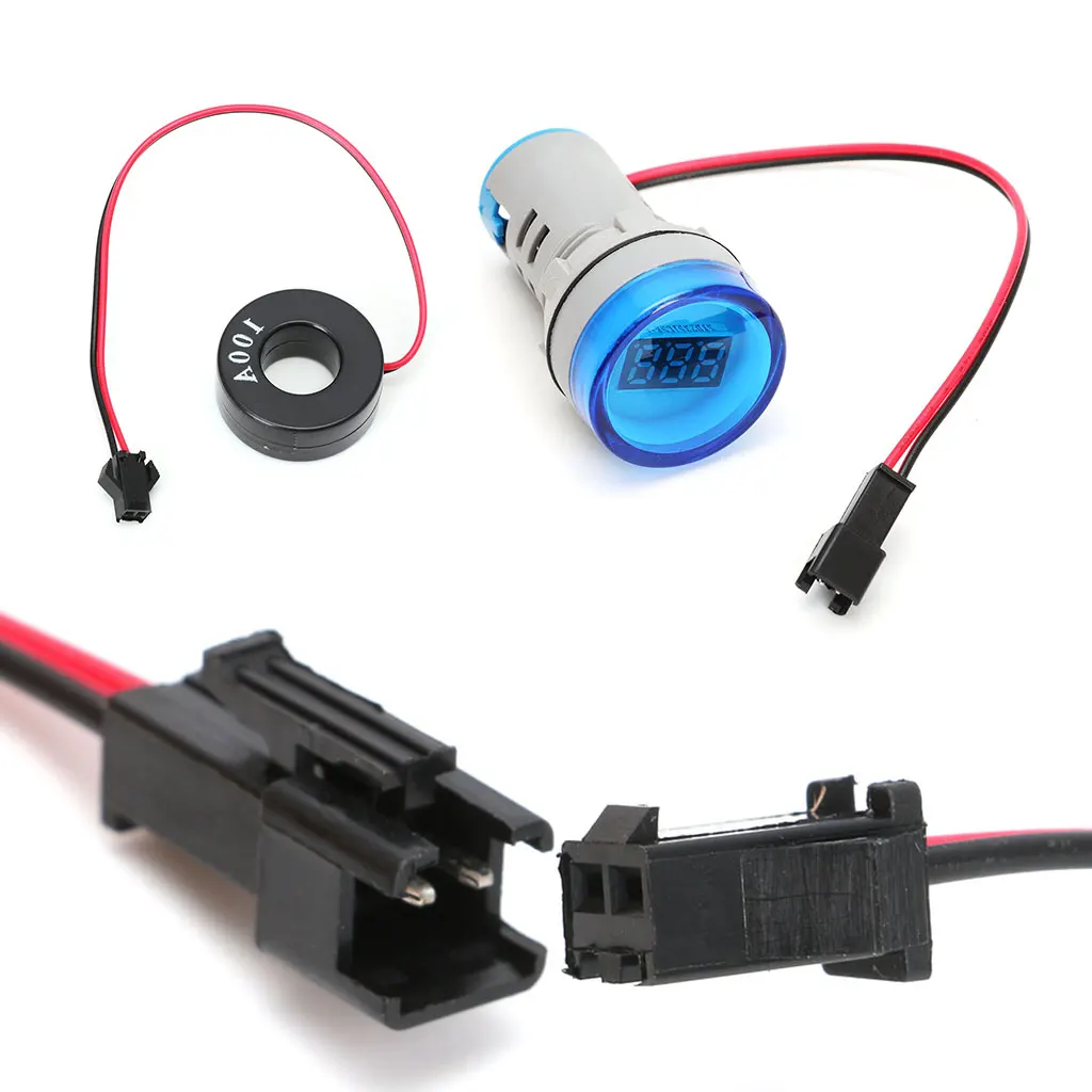 

1Pc AC 220V 0-100A Digital Ammeter 22mm Display Monitor Current Measuring Meter