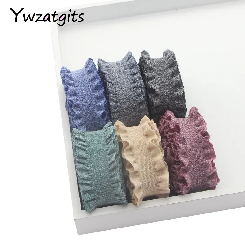 

ywzatgits 2/6yards/lot 25mm Elastic Ribbons Band Roll Trim Lace DIY Headdress Garment Sewing Accessories YN0602