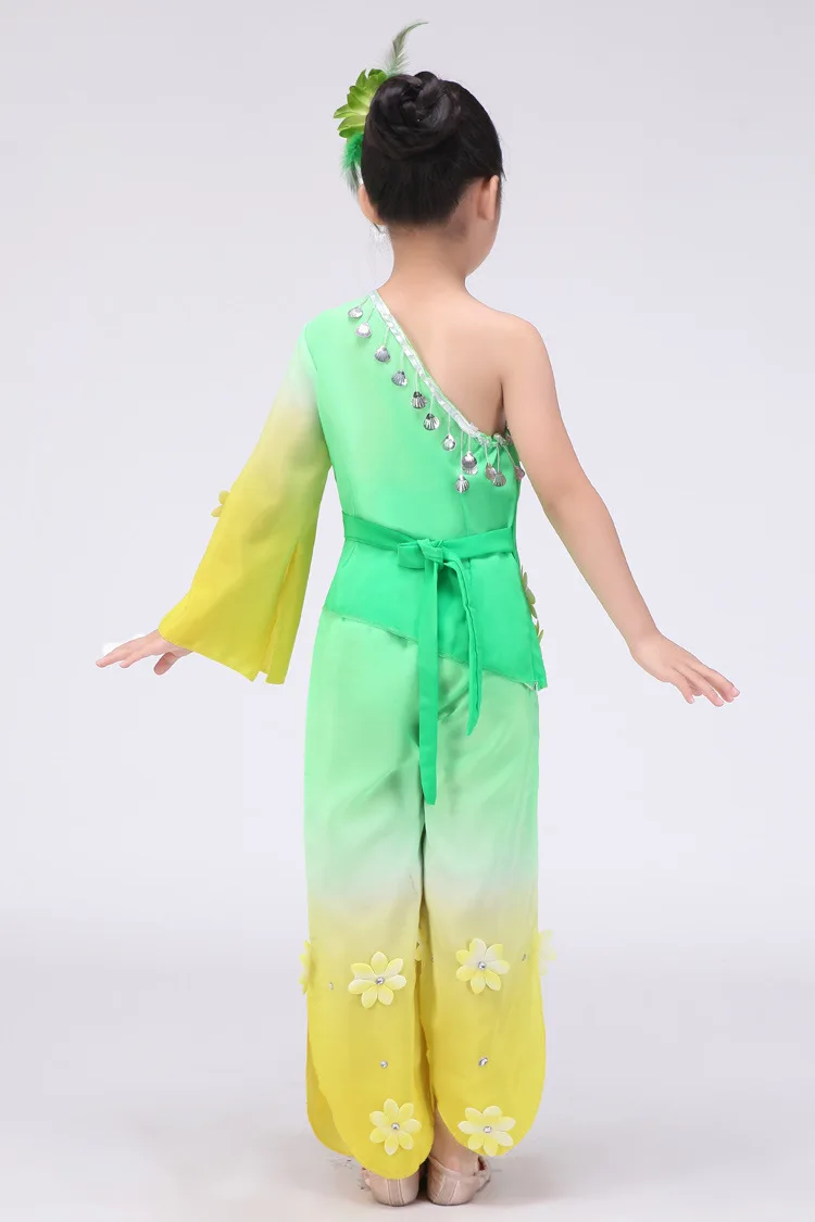 Новые Детские Yangko Костюмы Китайская национальная танцевальные костюмы для девочек группа талии Барабаны классического танца Выступления