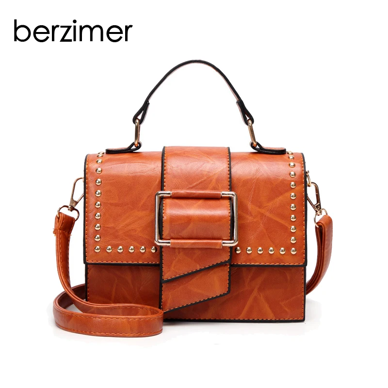 

BERZIMER New Stylish 2018 Women Shoulder Bags Nice Vintage Fashion Black Green Red Orange Wine Red Beige Crossbody Bag for Women