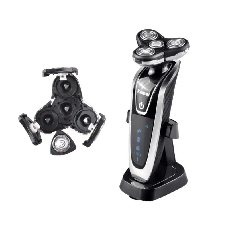 

3W KM-8871 Washable Rechargeable Shaver Men Face Care 3D Floating Four Blades Electric Shaving Razors IPX6 waterproof