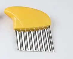 C248 Yellow CTREE нержавеющая сталь для дома картофель морковь волнообразный резак слайсер овощные чипсы гофрированный нож Кухня морщинистый картофель фри C248 - Цвет: C248 Yellow