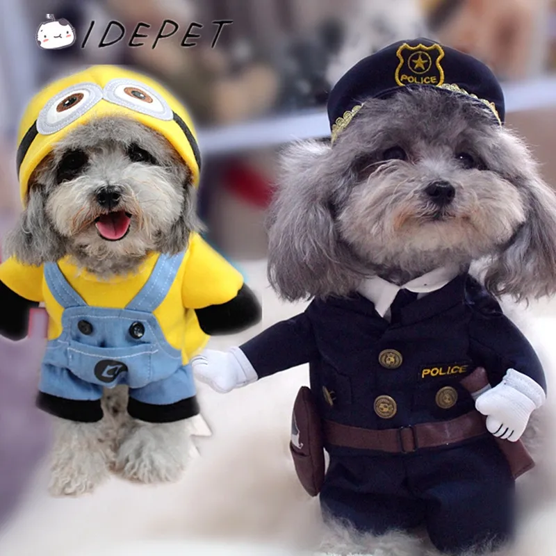 Funny Pet Costume Suit Dog Clothes Puppy Uniform Outfit Cat Clothing Nurse Doctor Policeman Pirate Cowboy Halloween Apparel 24