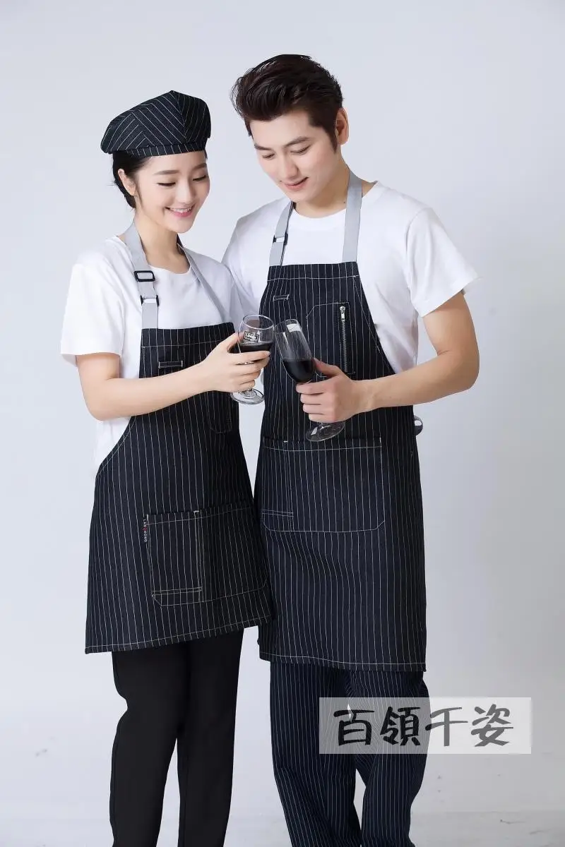 1 piece jean Chef apron,Food Cooking sushi Kitchen Work Wear,waitress jean apron