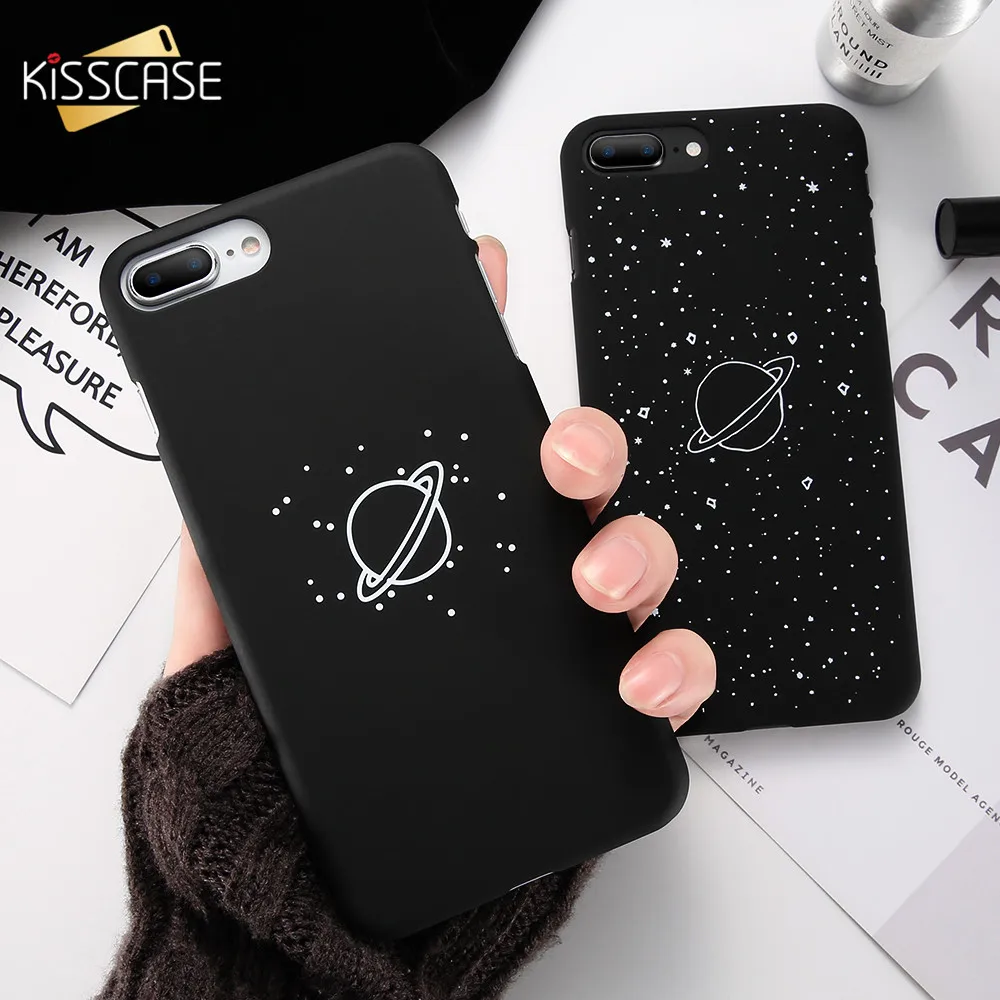 KISSCASE пары телефон чехлы для iPhone X 8 плюс 5 5S SE Футляр Симпатичные звездное небо