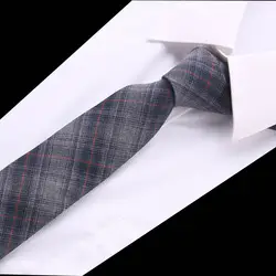 Повседневное новые модные Для мужчин галстук сплошной цвет белья хлопок галстук 6,5 см ширина Тощий Узкие галстуки для вечерние красный
