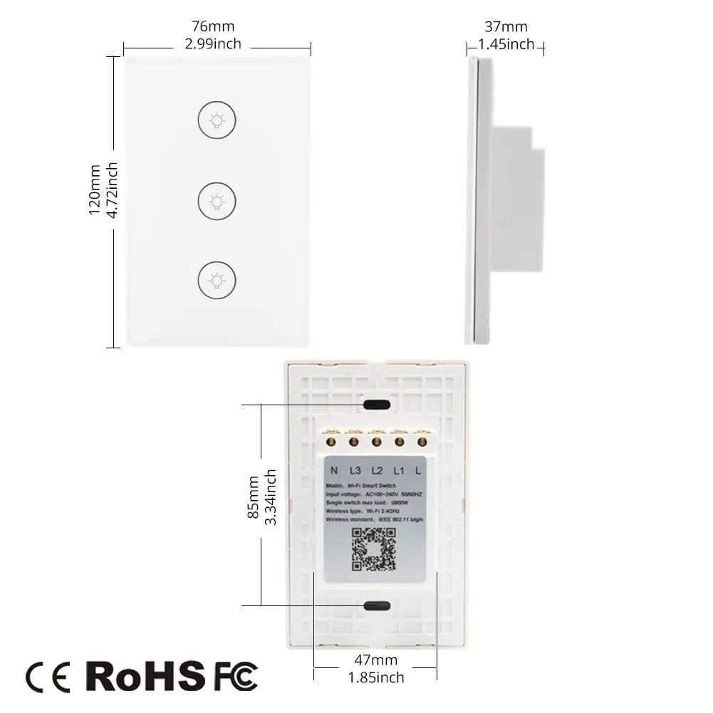 Wi-Fi Смарт настенный сенсорный светильник настенный выключатель 1/2/3 Стекло Панель Беспроводной приложение Дистанционное Управление таймер работать с Alexa Google Home