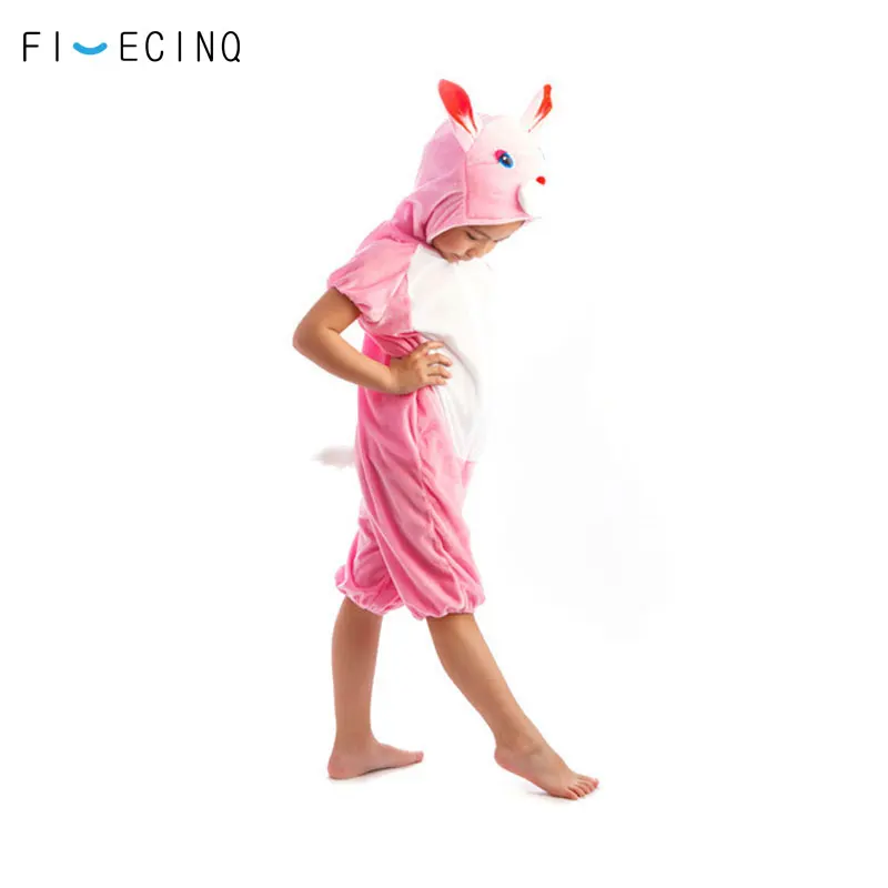 

Halloween Pink Rabbit Costume Kid Girl Pajama Short Sleeve Festival Holiday Party Fantasias Suit Animal Cartoon Cosplay Apparel
