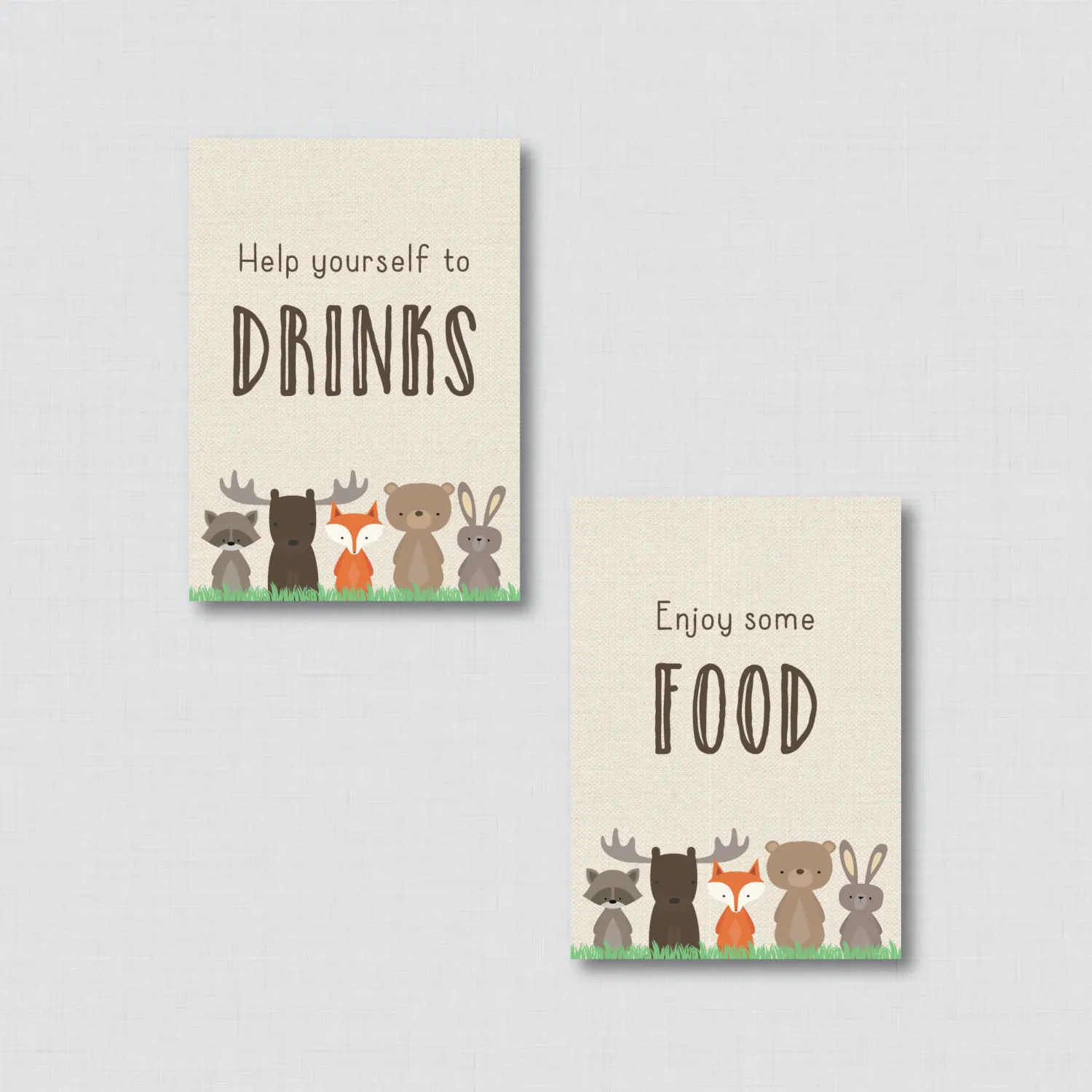 Woodland Theme Baby Shower Table Signs 6 Signs Welcome Sign Favors Sign Woodland Baby Shower Decor