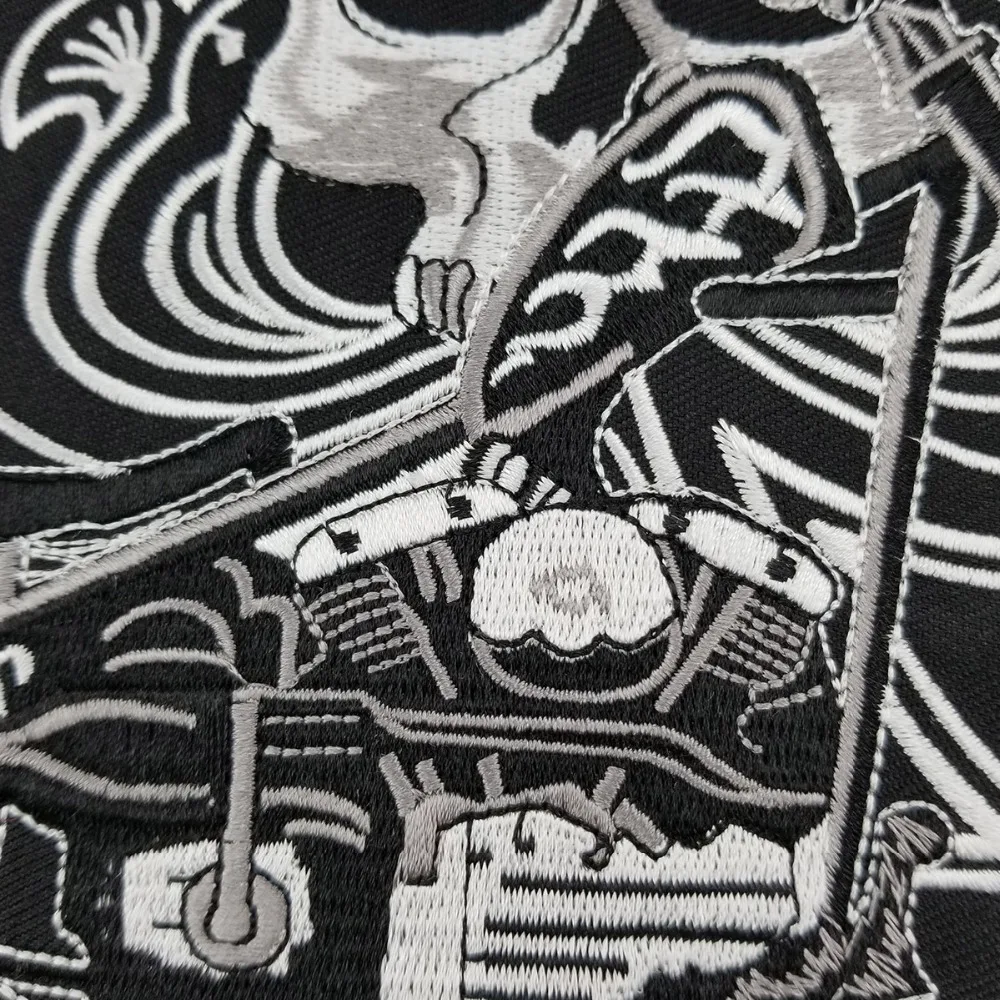 T170613 (3)0.5 inches LUCKY 7 Huge Embroidery Biker Patches for Jacket Back MC PUNK Badge Custom From Chinese Big Factory