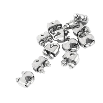 

New 12 Pcs Threaded 6.5mm 1/4" Wire Rope Clip Cable Clamp Fastener