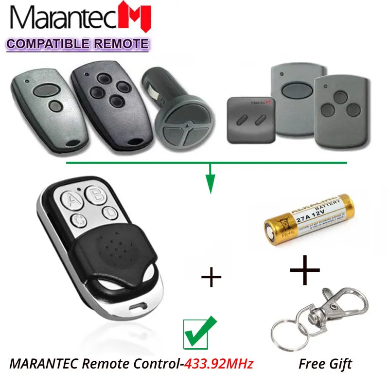 

433.92MHz Universal fixed code Remote Key Clone MARANTEC D302 D304