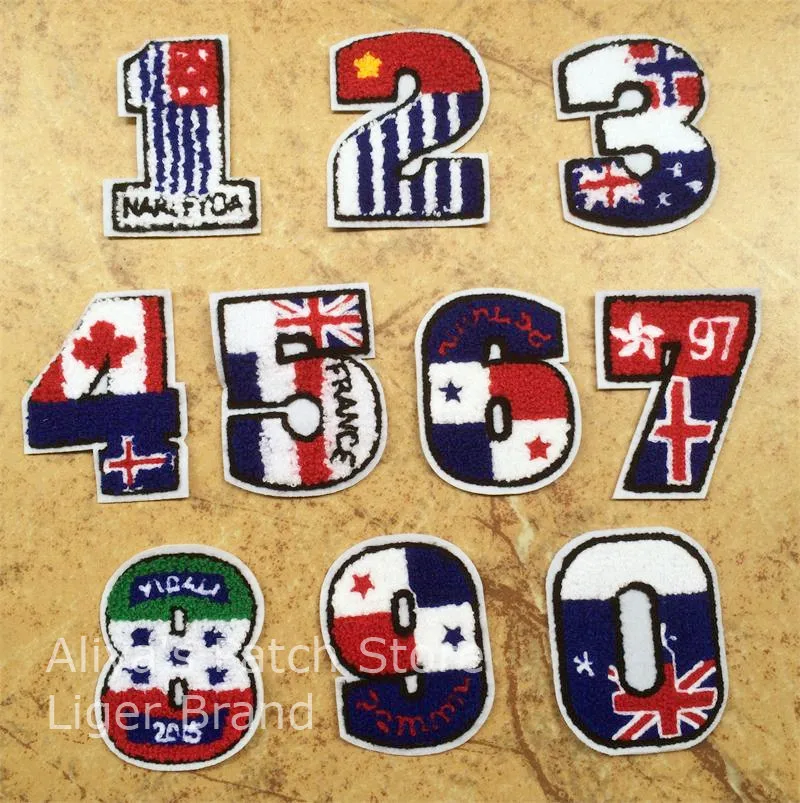 1 Pcs Sew On Numbers Towel Patches Fabric Cloth Accessory Popular