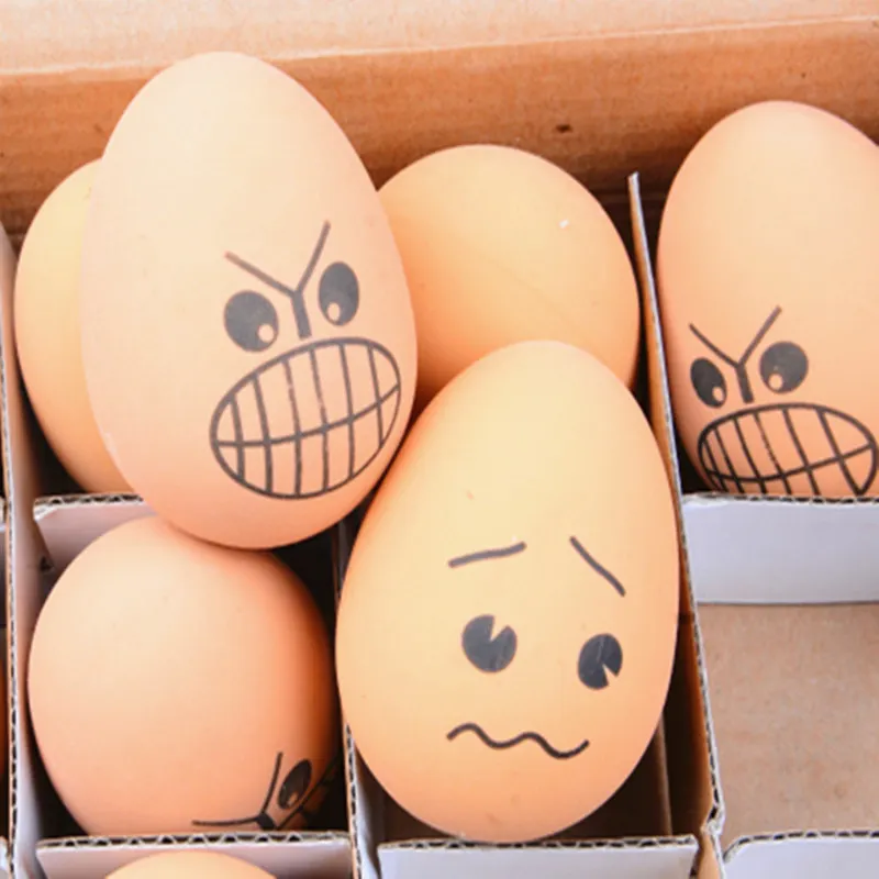 

24 Funny Face Crazy Smile Egg Elastic Ball Expression Egg Not broken Non-toxic Child following the expression Children toys gift