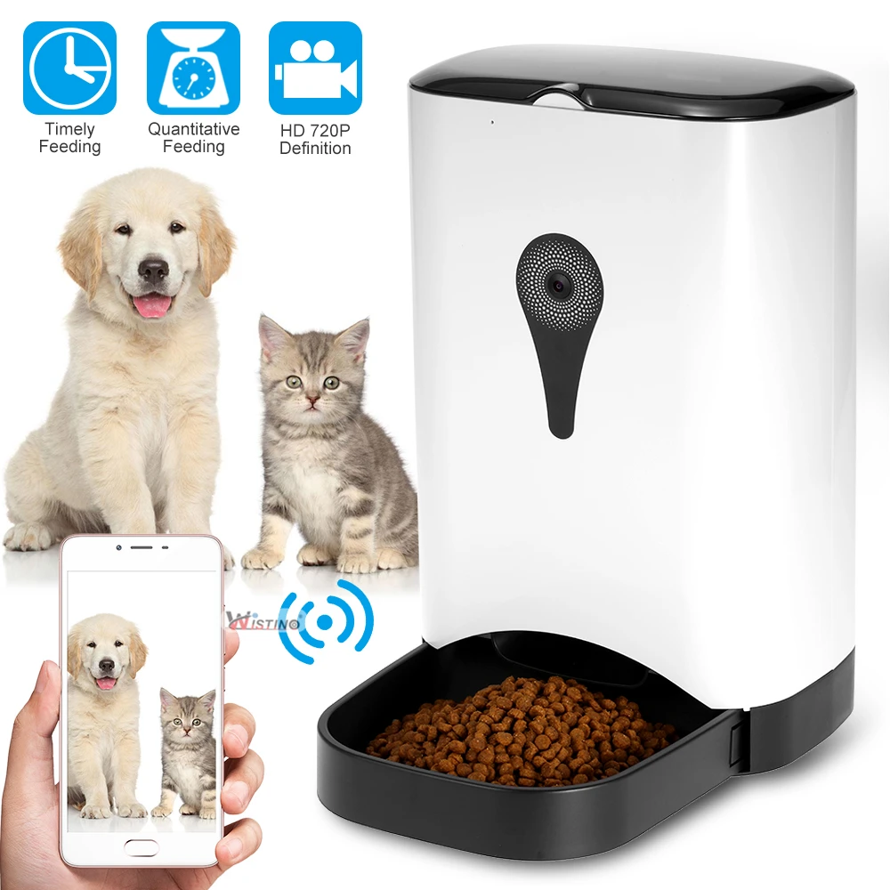 Wistino 720 P WiFi CameraAutomatic кормушка для домашних животных дозатор собак кошек Wi Fi запись