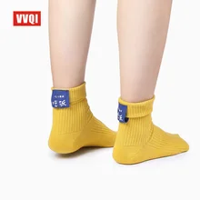VVQI, японский стиль, уличные, с отворотами, простые, чистый цвет, китайский характер, тренд, женские носки, хлопок, короткие носки, забавные
