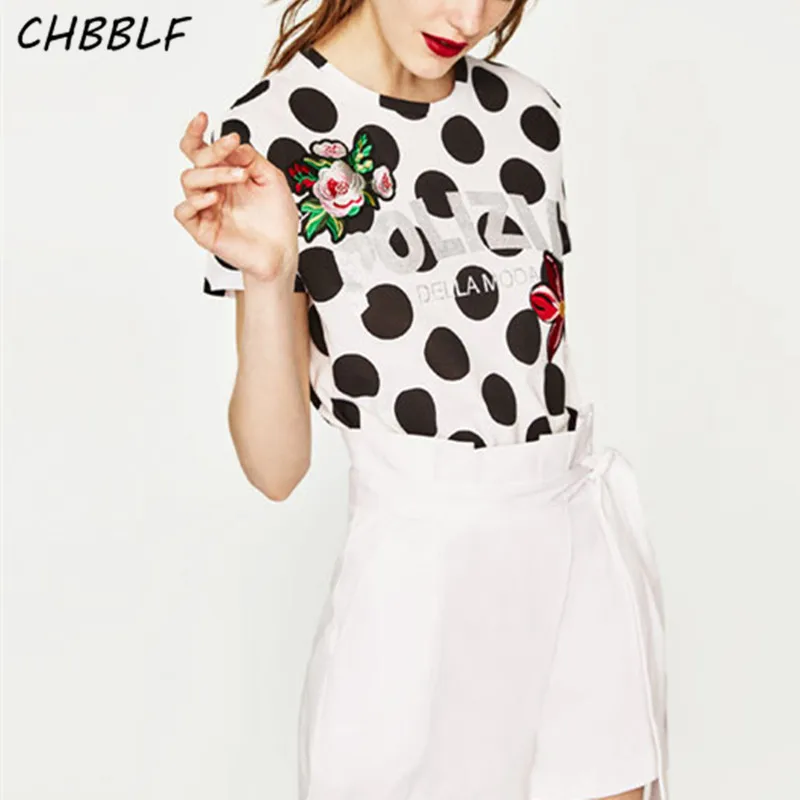 Summer New European Pattern Patch Shirt Fashion Appliques T shirts ...