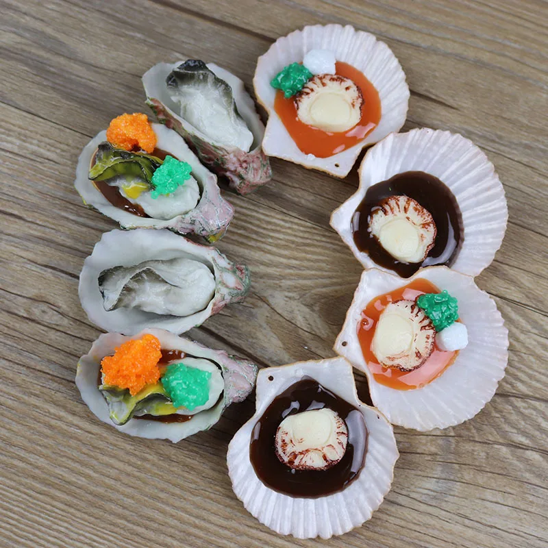 Искусственные продукты s& amp имитация овощей устрицы морской пищи устрицы гребешки раковины моллюсков модель еды