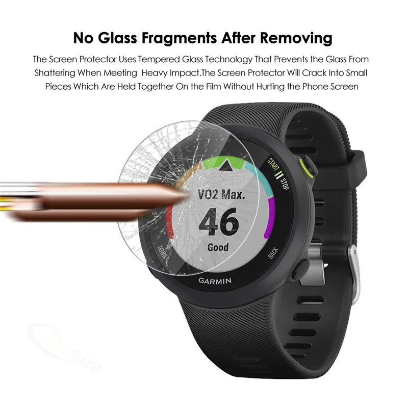 Qosea 10 шт. протектор экрана из закаленного стекла для Garmin Forerunner 45 45s ультратонкий для Garmin 945 645 245 музыкальные умные часы