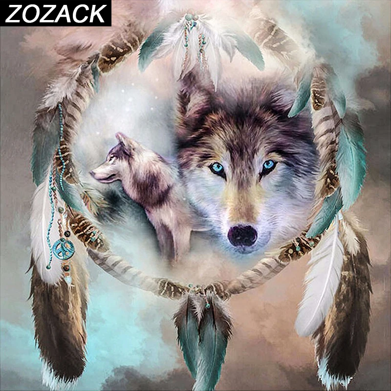 

Zozack 5d DIY Diamond Painting Wolf Totem Full Square Drill Diamond Mosaic Embroidery Animals Cross Stitch Kits Home Decoration