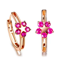 GVBORI 0,43-0.4CT натуральный рубин 18 K золотой обруч серьги женские изысканное украшение на свадьбу/помолвка