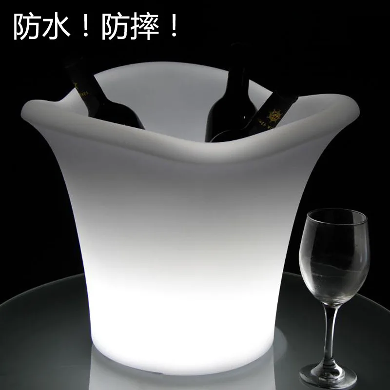 

ice bucket PE rolling plastic waterproof anti-fall remote control charging bar KTV bar colorful ice bucket