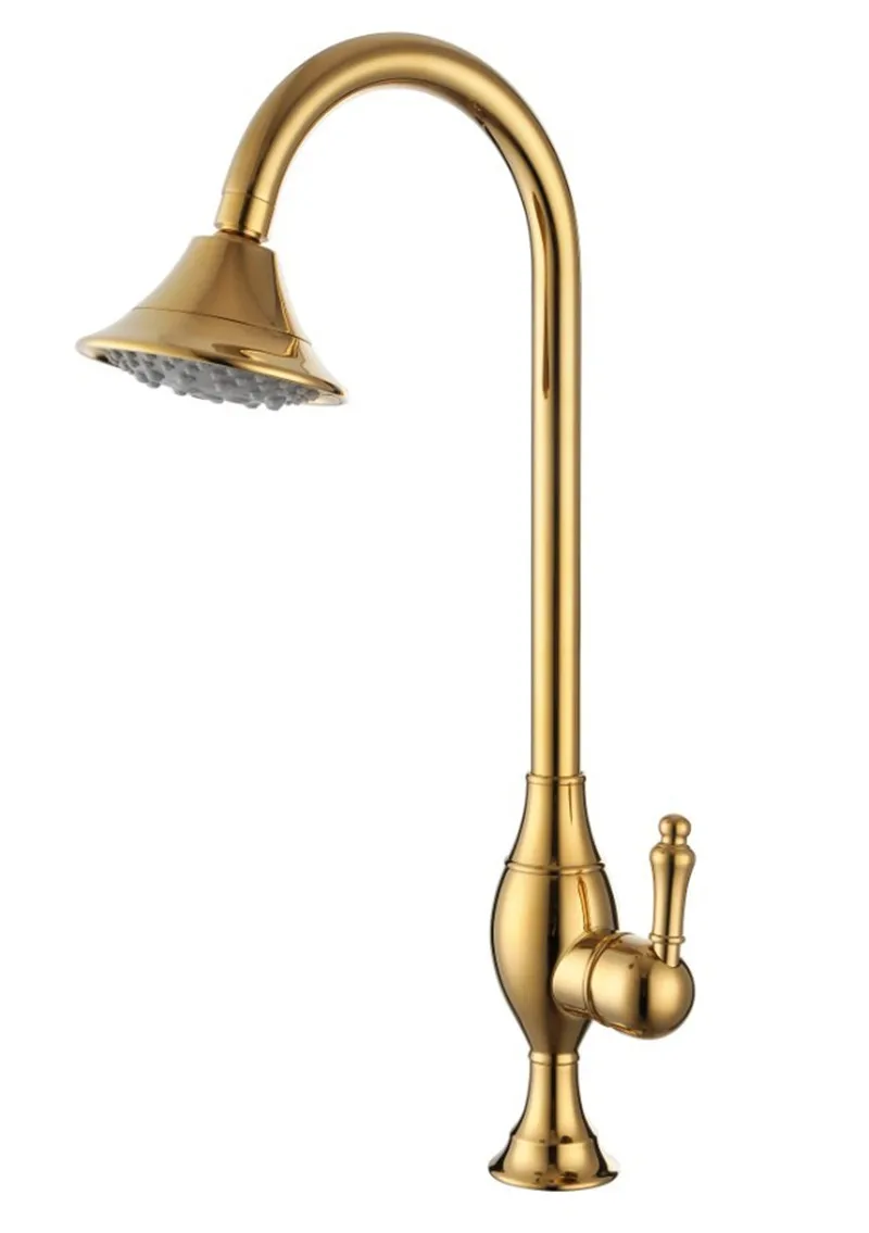 Kitchen Sink Faucets Brass Kitchen Mixer Tap Single Handle Hot & Cold Kitchen Crane Gold/Chrome Rotating Deck Mounted Faucet Kitchen Sink Faucets Brass Kitchen Mixer Tap Single Handle Hot & Cold Kitchen Crane Gold/Chrome Rotating Deck Mounted Faucet