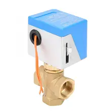 Электромагнитный клапан электрический магнитный клапан DN20 латунь 3 способа моторизованный шаровой Электрический клапан для кондиционера ac220в