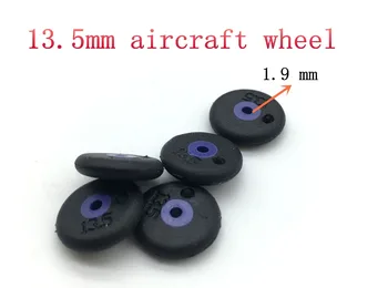 

50PCS 13.5mm small aircraft wheel Chamfering type undercarriage diy craft rubber wheels connector