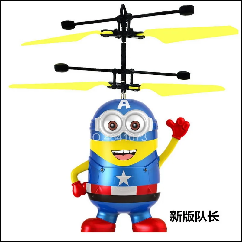Миньон Дрон RC вертолет летательный аппарат мини-Дрон Летающий мигающий Вертолет ручное управление радиоуправляемые игрушки миньон Квадрокоптер Дрон светодиодный детские игрушки