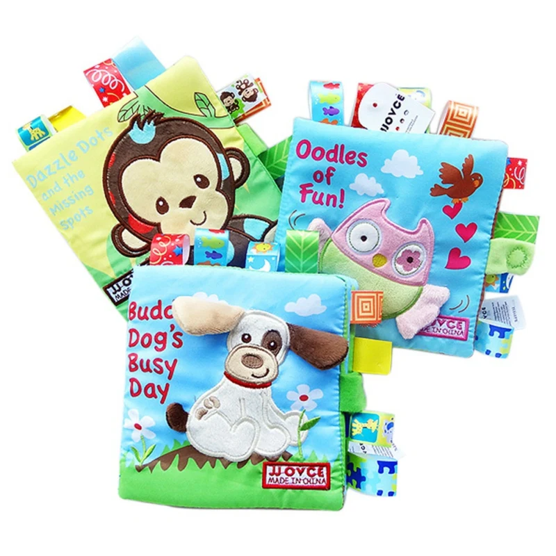 

Baby Soft Toys Animal Embroidered Cloth Book Newborn Early Development Activity Books Baby Kids Gifts 2018