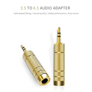 

100pcs/Lot, 3.5mm Male to 6.5 mm Female Adapter 3.5 plug to 6.35 Jack Stereo Speaker Audio Adapter converter for Mobile Phone PC