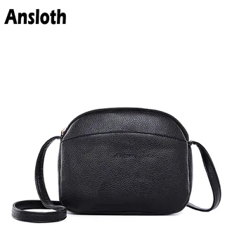 

Ansloth Casual Woman's Bag Solid Color PU Leather Small Shoulder Bags Simple Women Crossbody Bag Fashion Female Bags HPS326