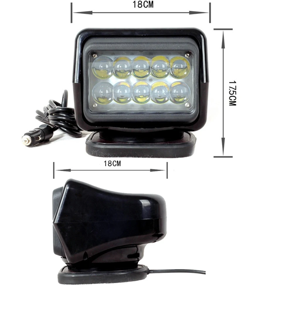 AICARKAS 50 Вт поисковый светильник светодиодный поисковый светильник с вращающимся пультом дистанционного управления для внедорожных внедорожников, внедорожников, грузовиков, вилочных подъемников, поездов, лодок
