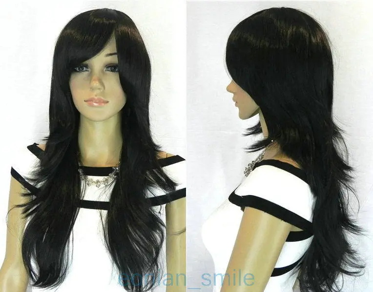 Hot Sell!Party hair ****** Free shipping Fashion Stylish Long Straight Black Women's Wig |