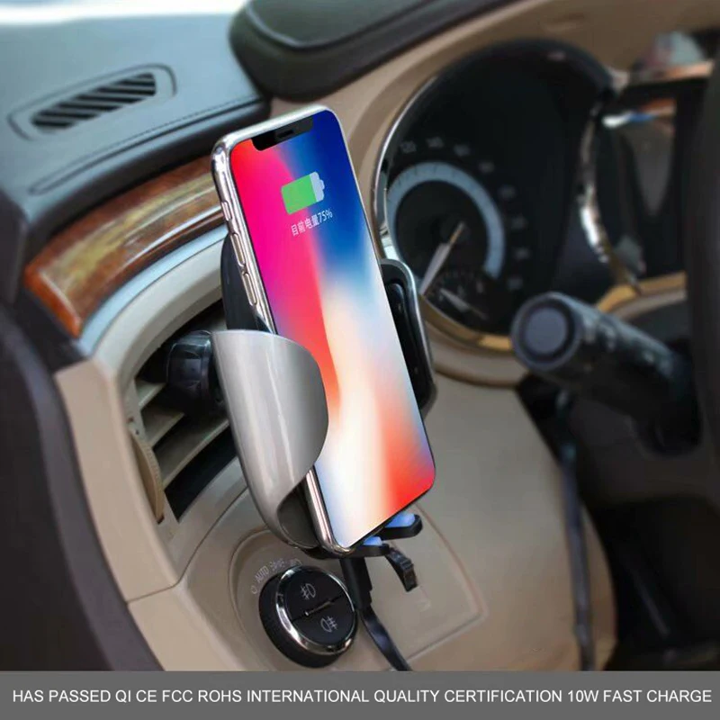 10W QI Wireless Car Charger Phone Holder for iPhone Xs Max XR Fast Wireless Charging for Samsung S10 S9 Car Air Vent Mount Stand
