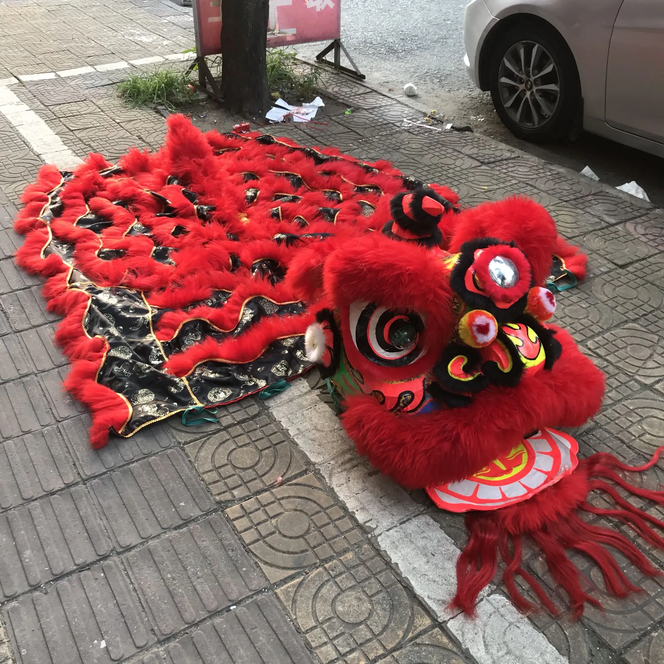 Костюм талисмана для танцев со львом шерсть китайское народное искусство Южный