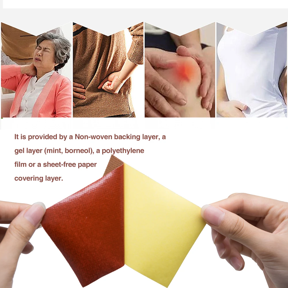 48Pcs/6bags Medicated Plaster Shaolin Medicine Knee Pain Relief Adhesive Patch Joint Back Medicated Plaster Pain Relieving D1399