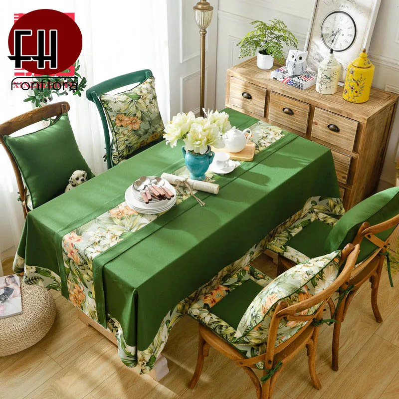 North European Luxury Table Cloth Solid Cotton Linen Fabric Solid