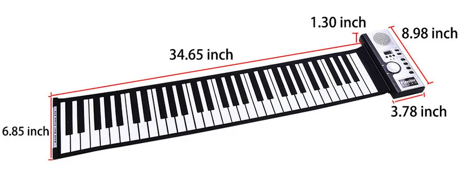 Новая портативная Гибкая 61 клавиша силиконовая MIDI цифровая мягкая клавиатура пианино Гибкая электронная рулонное пианино