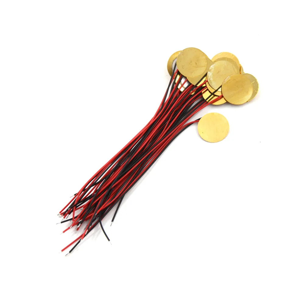 

20PCS/LOT Trigger Drum Disc + Copper Wire 15mm Piezo electric Buzzer Piezo Elements Sounder Sensor high quality new hot