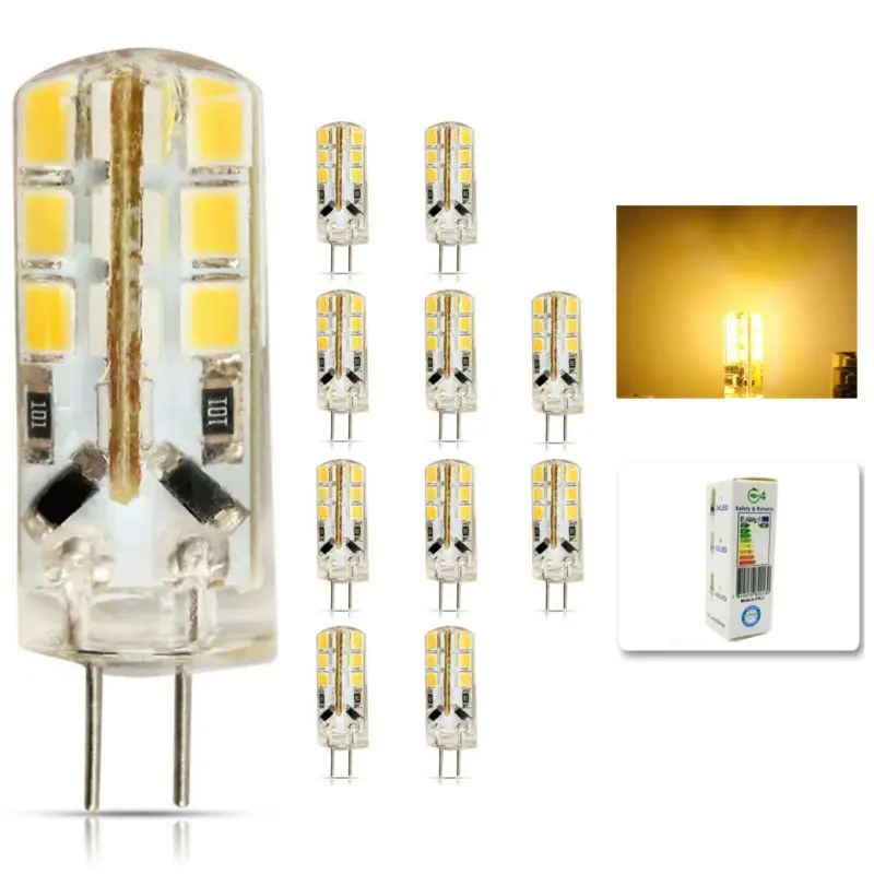 10 шт./лот светодиодная лампа G4 2835 SMD 6 Вт 12 в пост. Тока 24 светодиодные галогенные