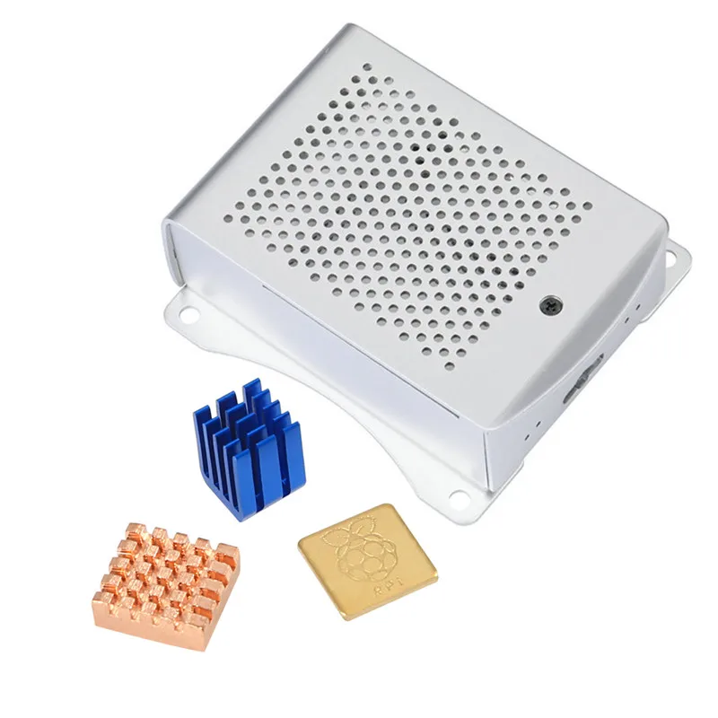 white with heatsink Raspberry Pi 3 Model B+ алюминиевый чехол, металлический корпус, зеленый корпус, совместимый с RPI 3, Модель B+ RPI 3 - Цвет: white with heatsink