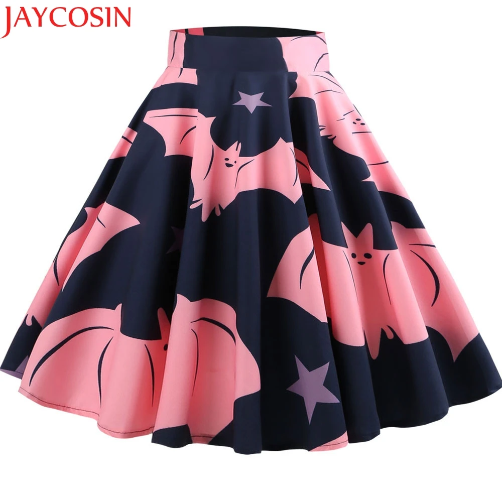 KLV Women skirts women Casual Retro Halloween Printing Evening Party