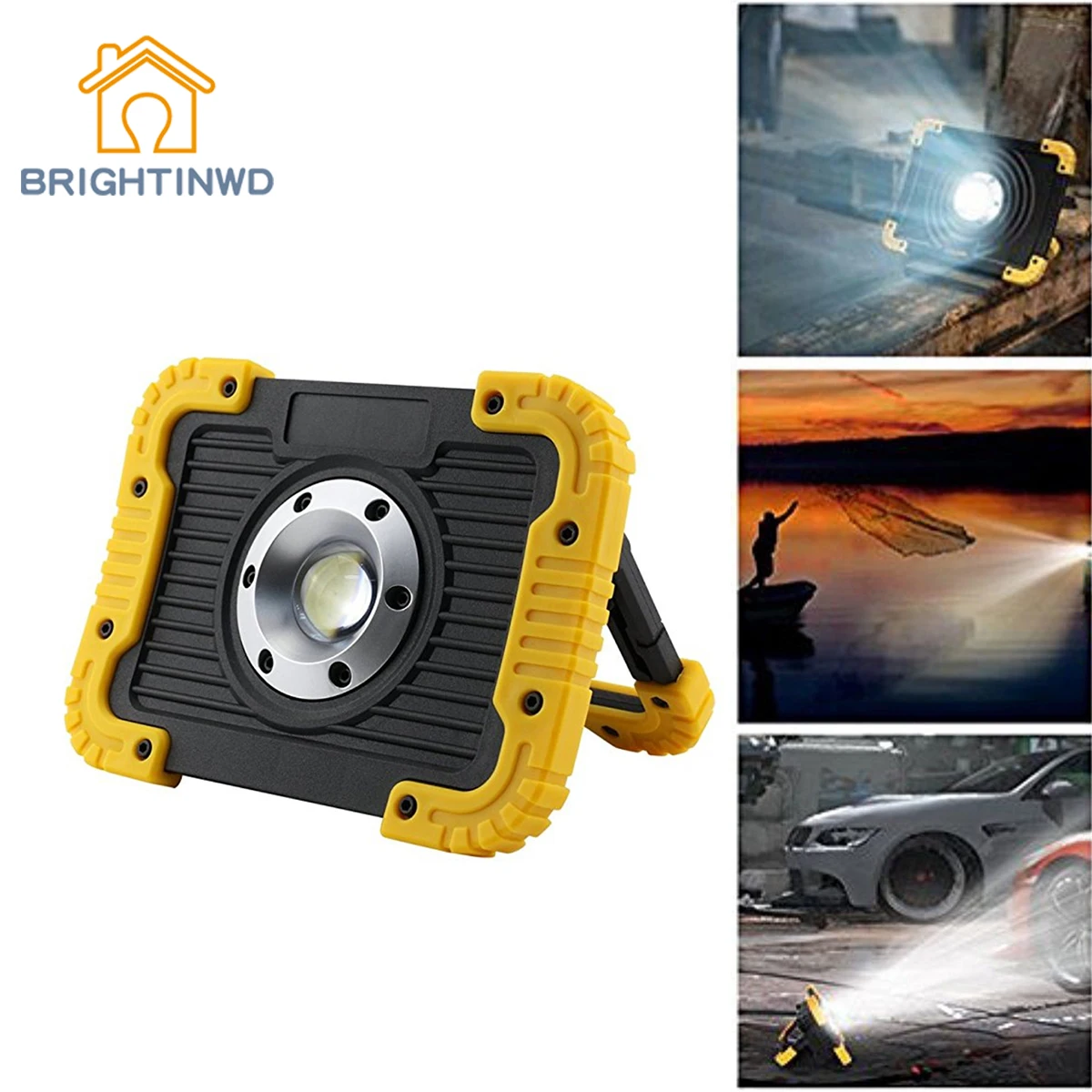 

10W Portable LED Work Light, Rechargeable Floodlight Super Bright, 1500Lumens
