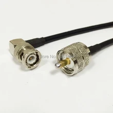 New UHF Male Plug Connector Switch BNC Male Plug Right Angle Convertor RG58 Wholesale Fast Ship 50CM 20″Adapter