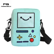 Нейлоновая мини-женская сумка через плечо, милая Повседневная сумка на плечо с изображением улыбающегося робота, сумки-мессенджеры на молнии, Сумочка для телефона, для девочек, mochila kawaii